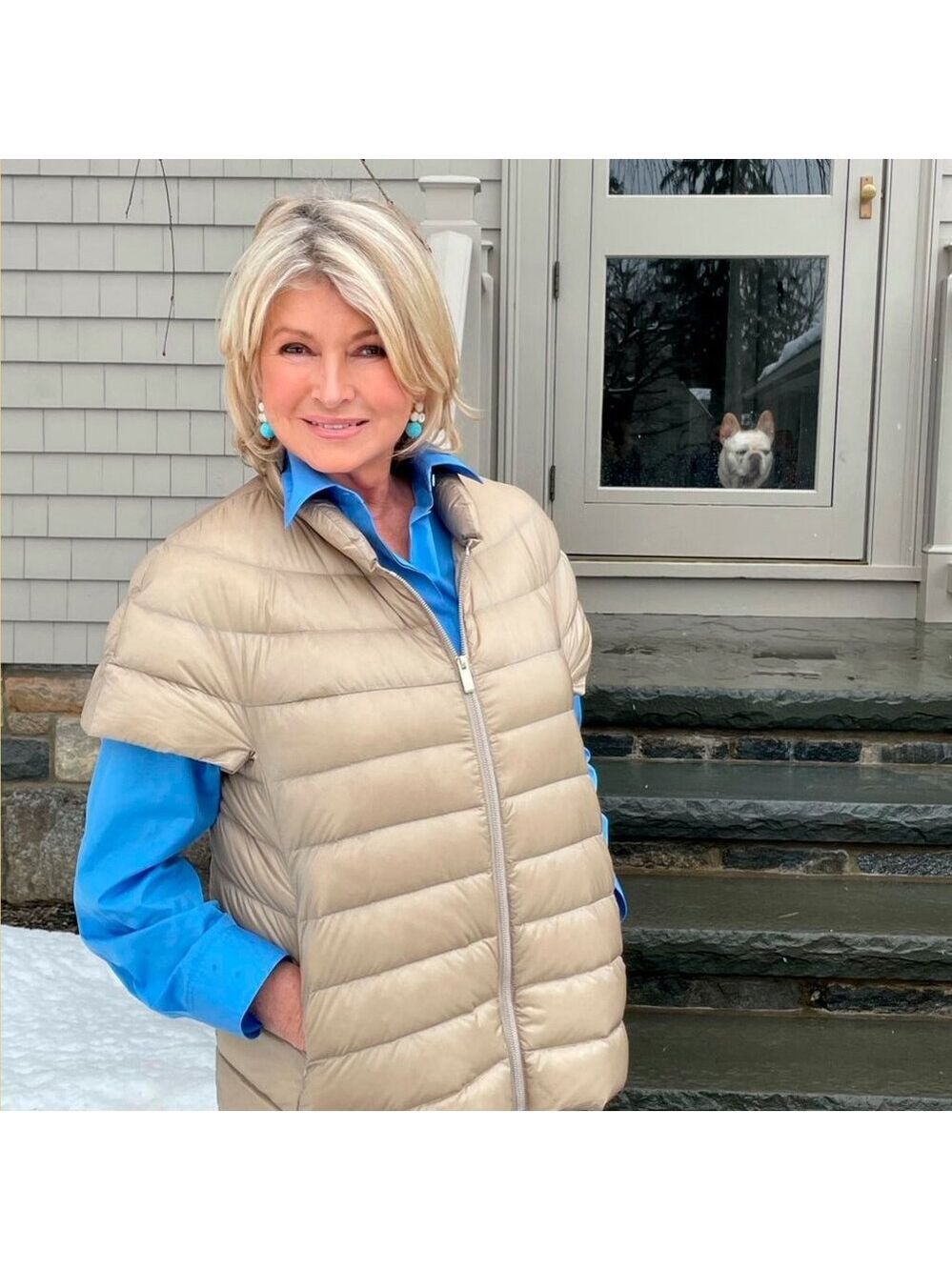 Martha Stewart Beige Quilted Puffer Vest